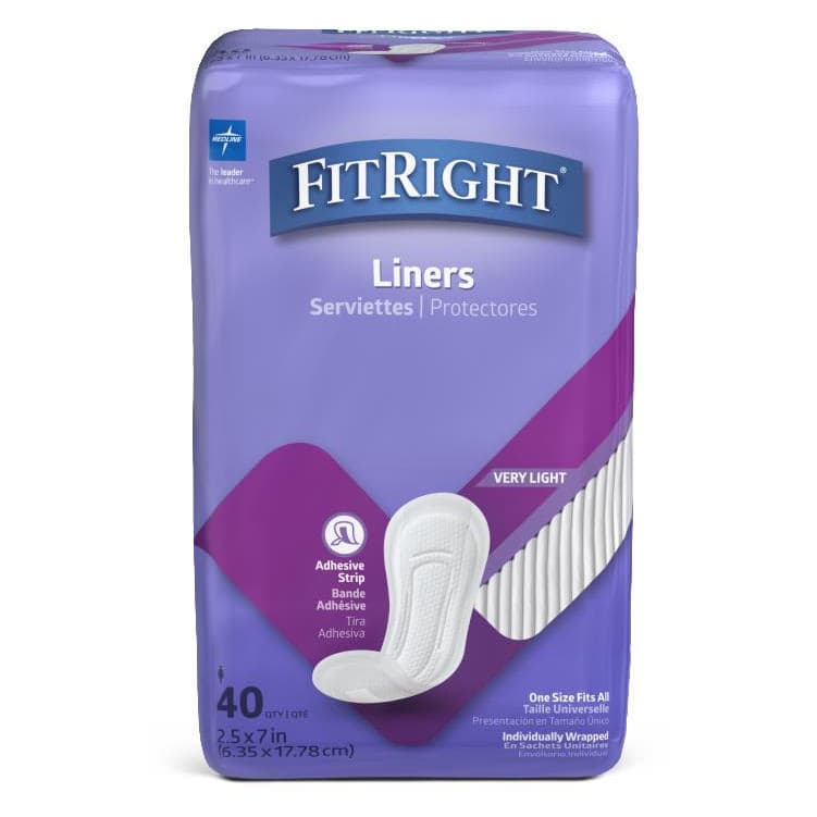 Medline FitRight Women's Panty Liner, 7 Inch - Case of 480