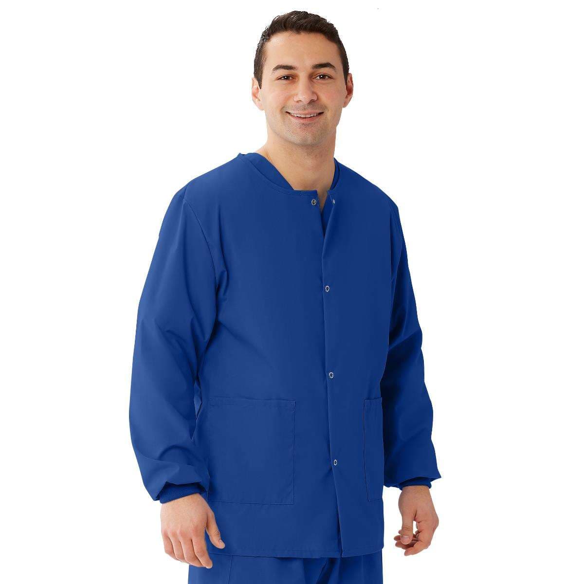 Medline AngelStat Warmup Jacket with Medline Color Coding, Ceil Blue, 2XLarge - Image 1