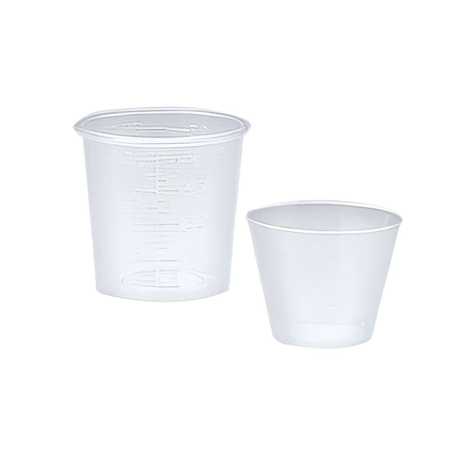 Value Brand Graduated Medicine Cup, Clear Plastic Disposable - Image 1