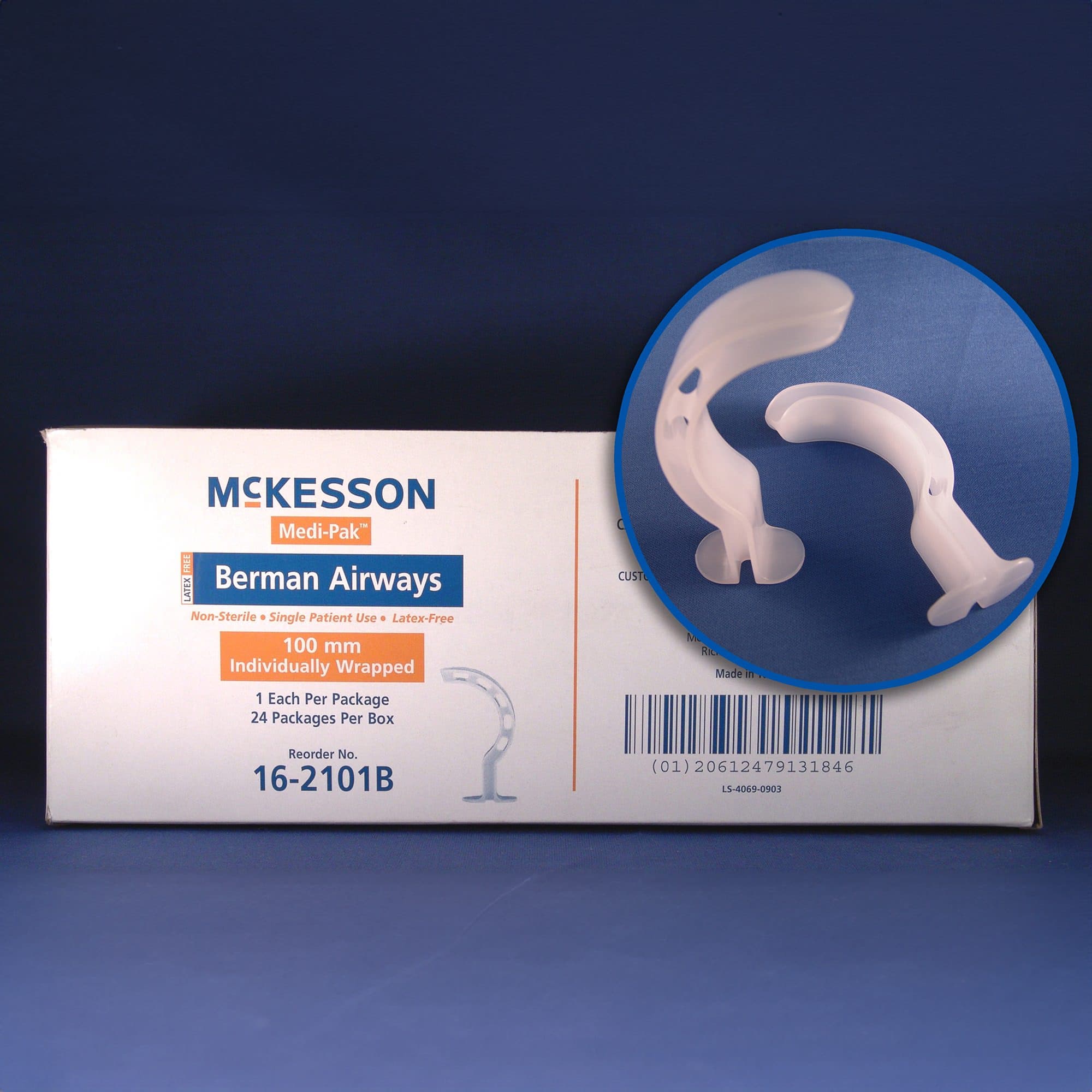 McKesson Berman Oropharyngeal Airway NonSterile Single Patient Use - Image 1