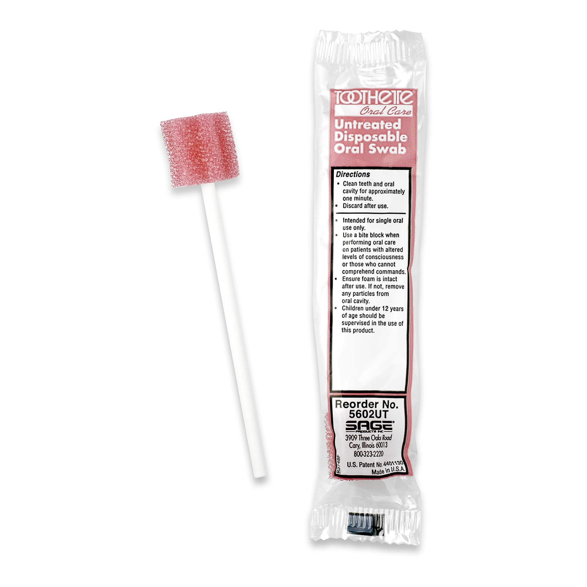 Sage Products Toothette Untreated Disposable Oral Swabs