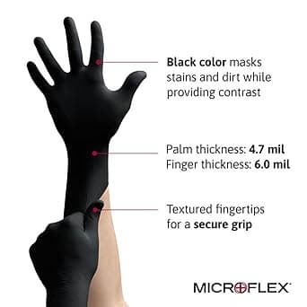 Microflex MidKnight Nitrile Exam Gloves - Image 3