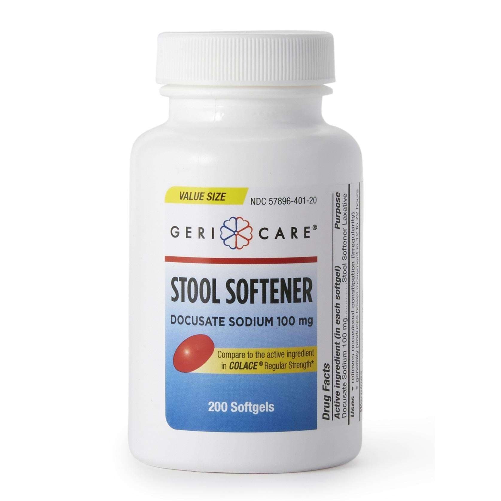 Geri-Care Docusate Sodium Stool Softener Softgels, 100 mg - Image 1