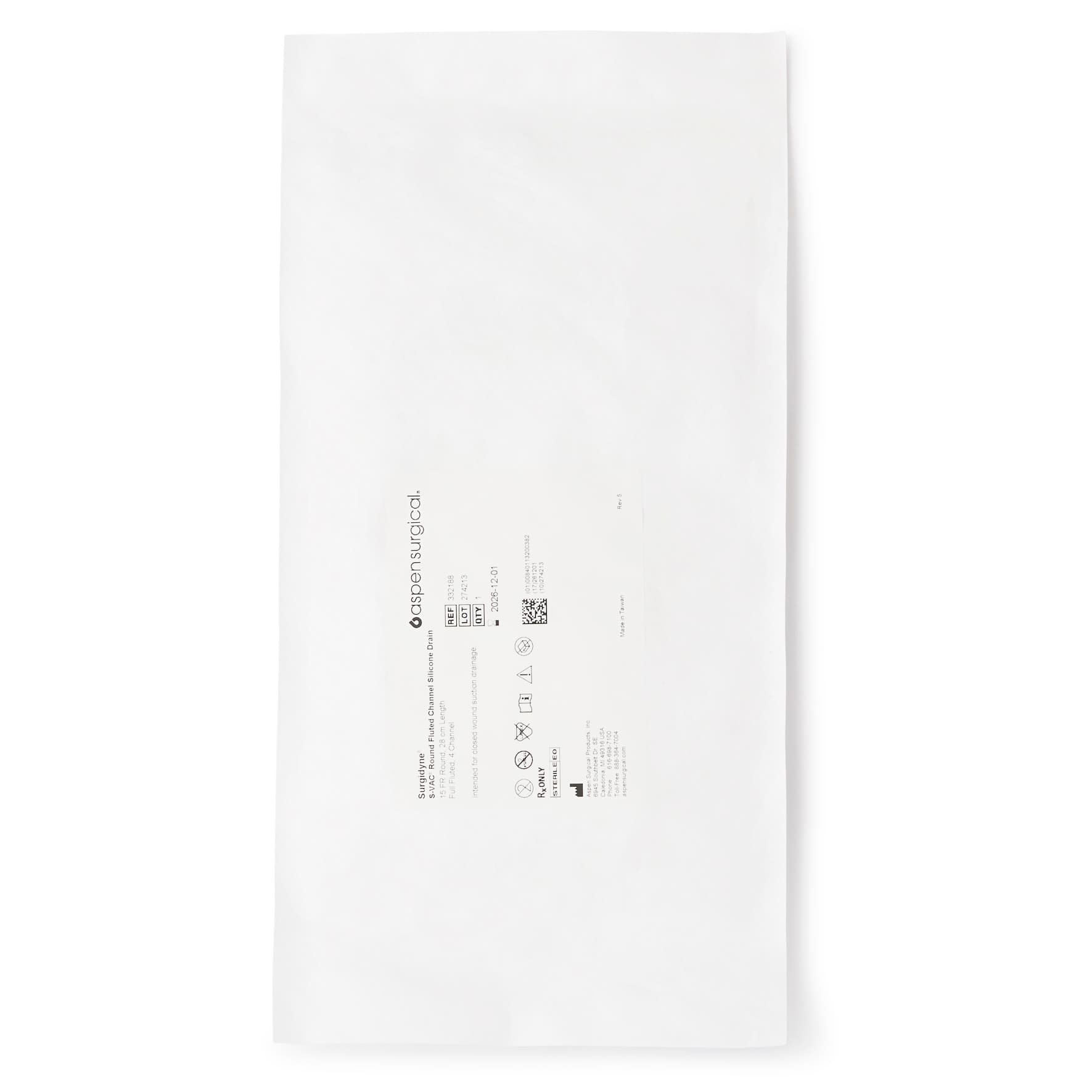 S-Vac Wound Drain Tube Without Attachment 4 Channel 15 Fr. - Image 2