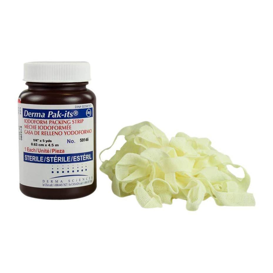 Derma Pak-Its Iodoform Wound Packing Strip, 1 Inch x 5 Yard - Case of 12 - Image 1