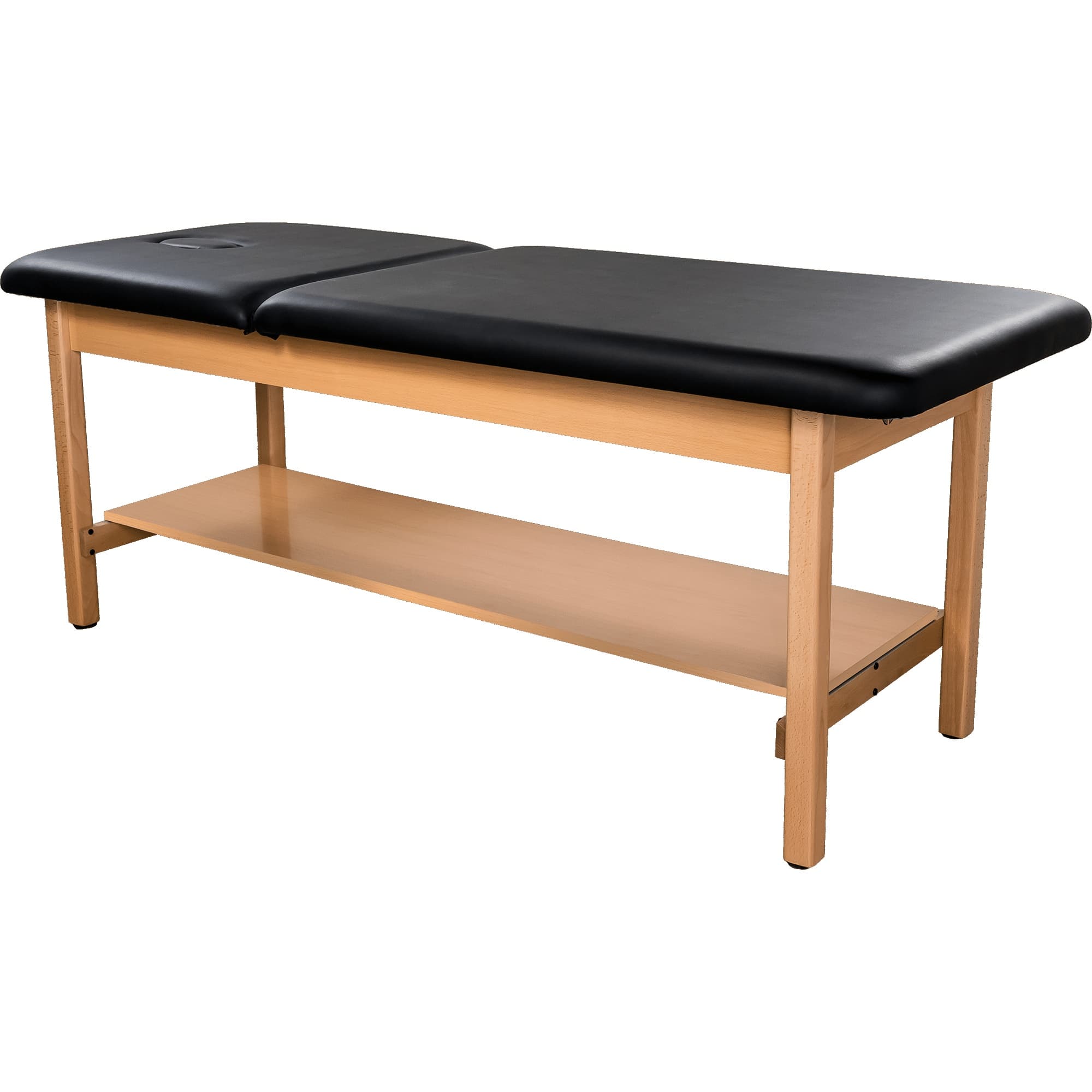 Hausmann Timber Solid Wood Treatment Table with H-Brace - Image 2