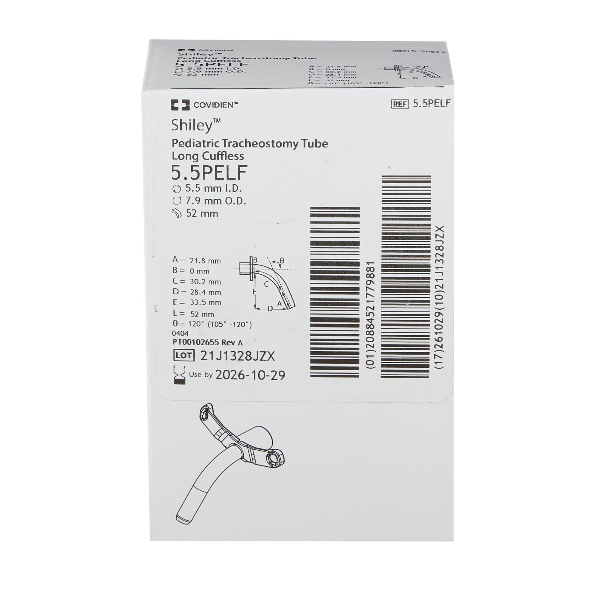 Shiley Extra-Long Pediatric Uncuffed Tracheostomy Tube - Image 3