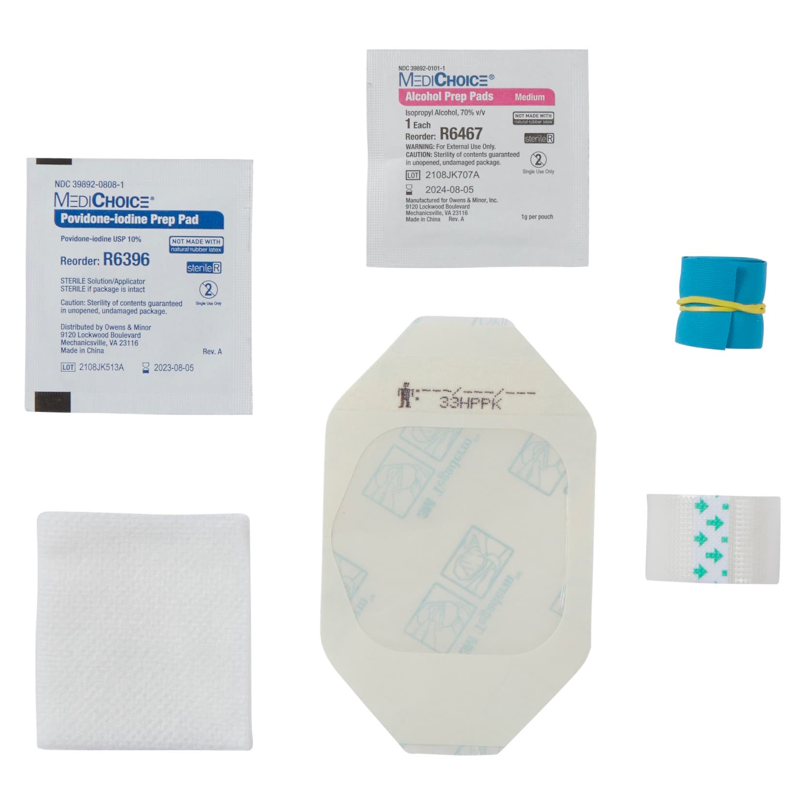 Mckesson I.V. Start Kit with Tegaderm Dressing and PVP Prep Pad