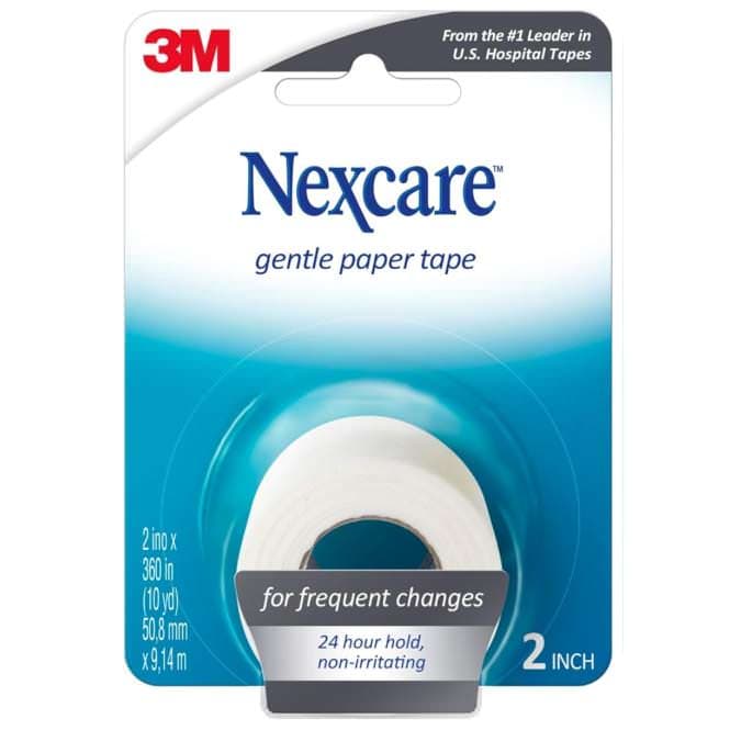 3M Nexcare Gentle Paper First Aid Tape, 2" x 10yd, Carded, White