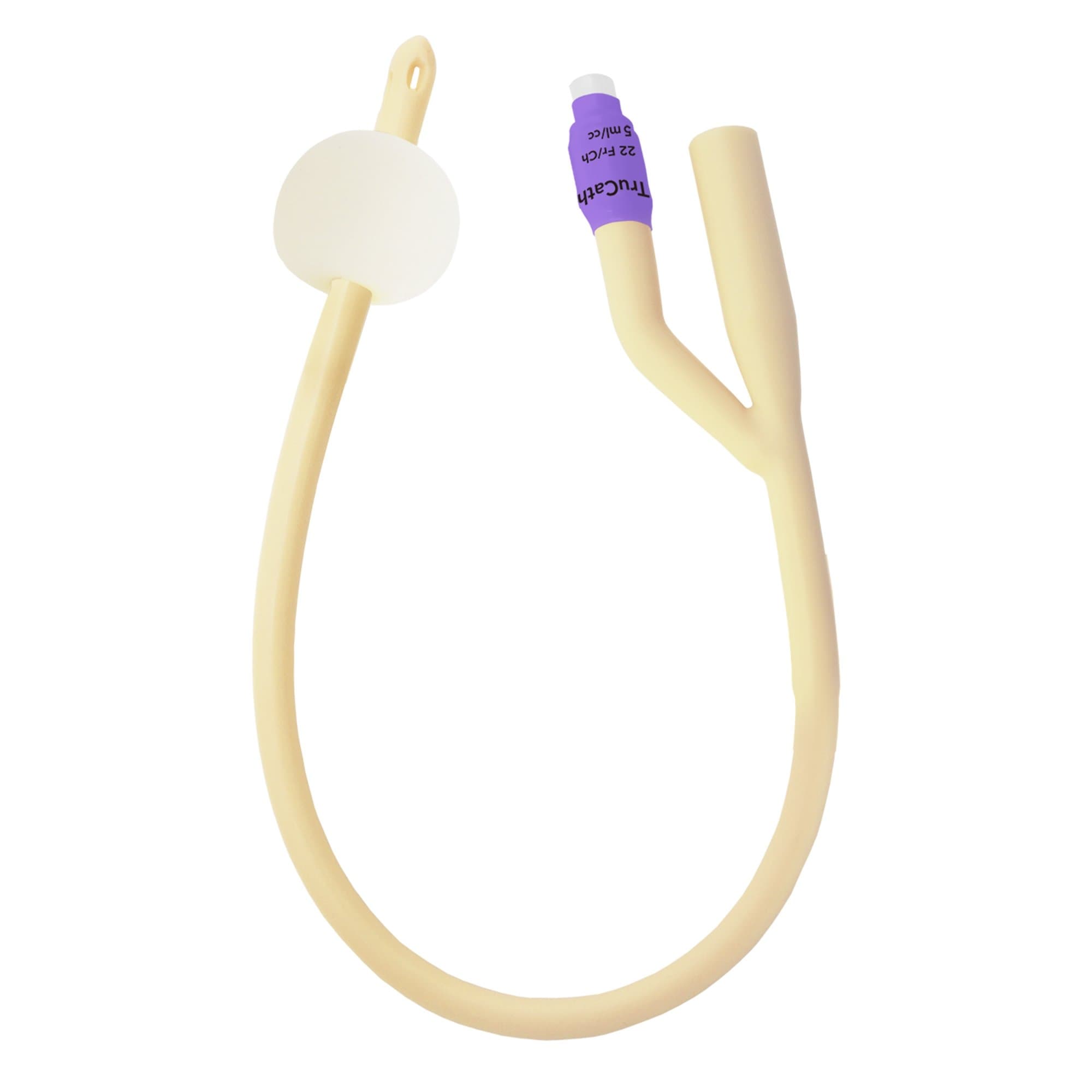 TruCath Silicone-Elastomer Coated Latex 2-Way Foley Catheter, Standard Tip - Image 1