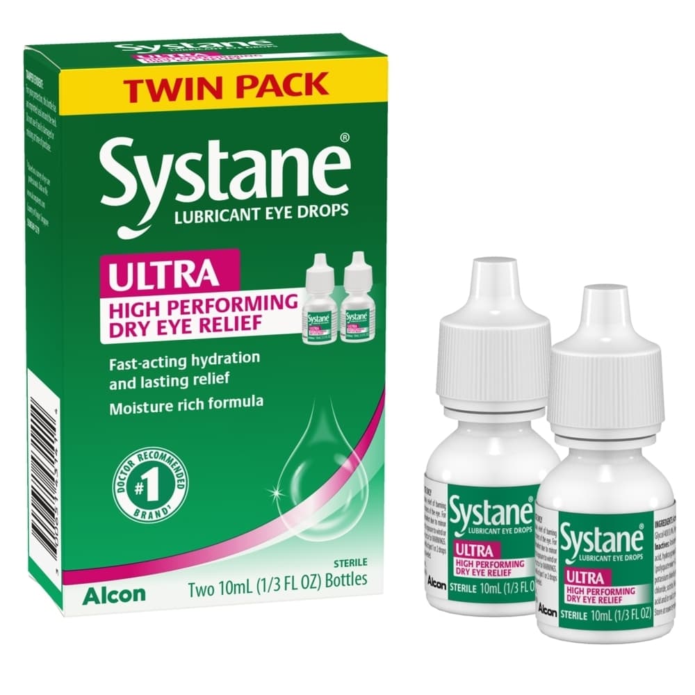 Alcon Systane Ultra Lubricant Eye Drops, Twin Pack, 10 ml