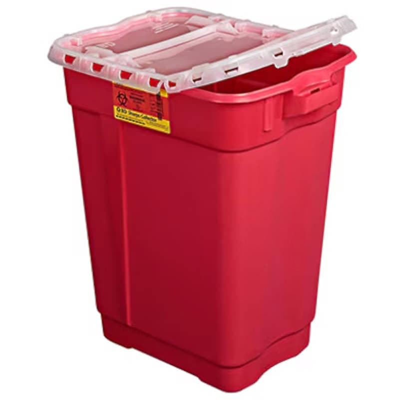 BD Extra Large Sharps Container, 17 Gallon, Hinged Snap On Lid - Case of 5 - Image 1