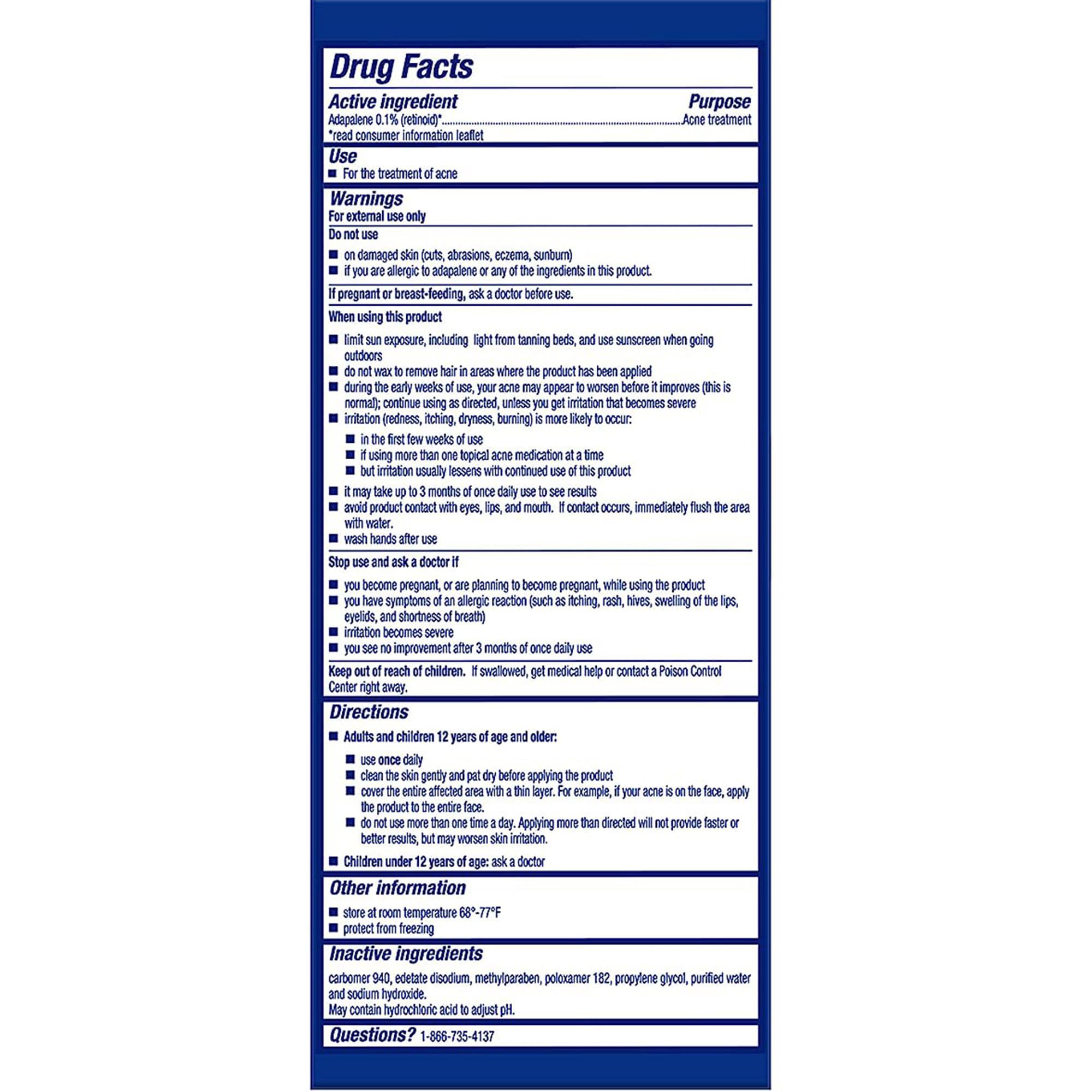 Differin Adapelene 0.1 % Acne Treatment Gel, 45 G - Each - Image 3