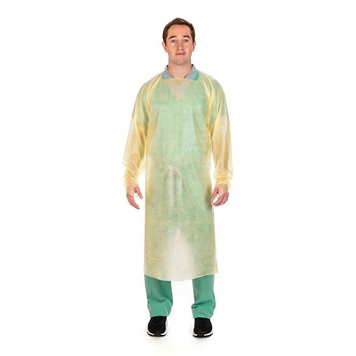 Cardinal Health Poly-Coated Protective Gown Open-Back, Over-the-Head