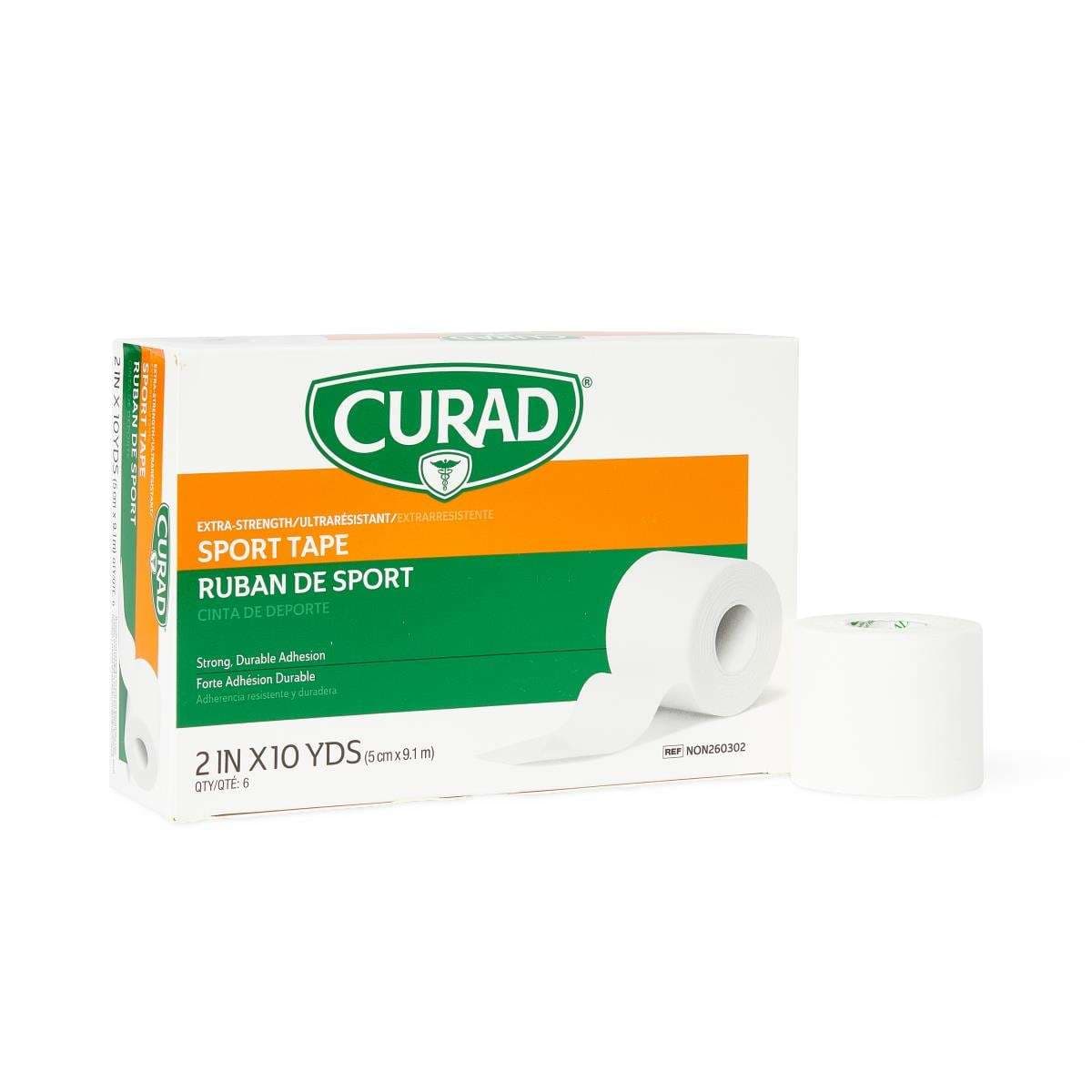 Curad Ortho-Porous Sports Adhesive Tape, 2 Inch x 10 Yard - Box of 6 - Image 1
