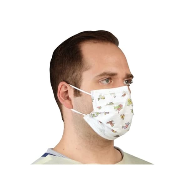 Cardinal Health ASTM Level 1 Earloop Procedure Mask with Pediatric Print - Image 1