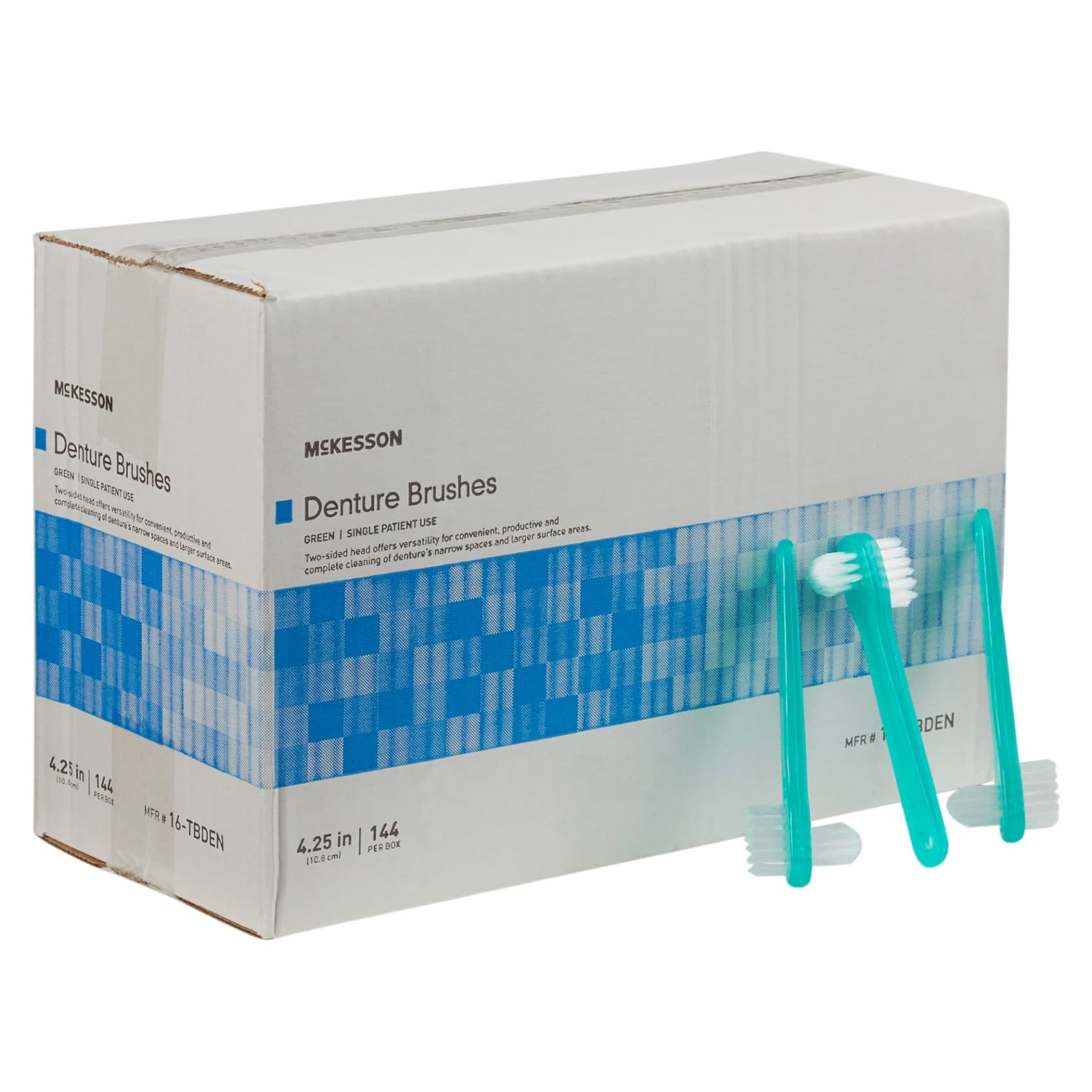 McKesson 2-Sided Bristle Denture Brush - Image 1