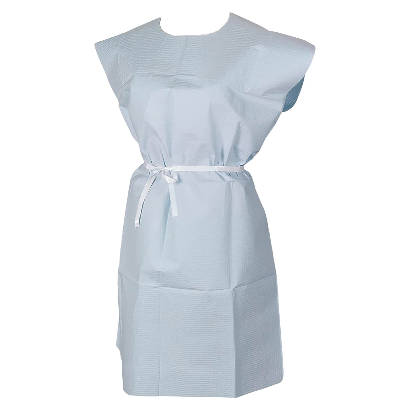 Tidi Patient Exam Gown Without Cuff, Blue, Extra Large - Case of 50 - Image 1