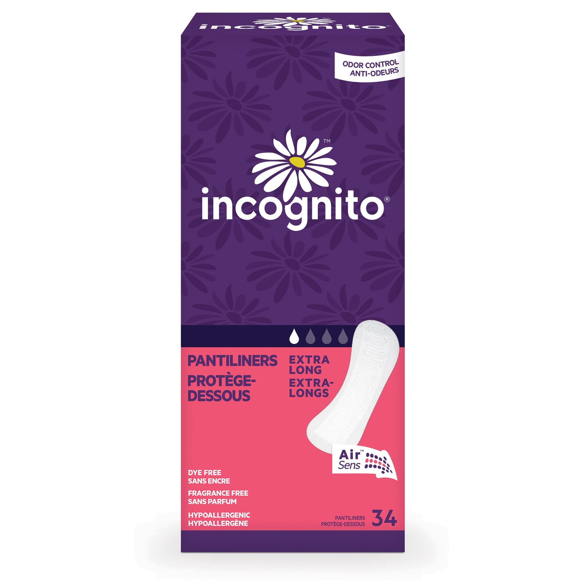 Incognito Panty Liner Extra Long, Light Absorbency