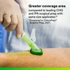 Solventum S Soluprep Antiseptic Skin Cleanser, Bright Green, 10.5 mL - Case of 50 - Image 1