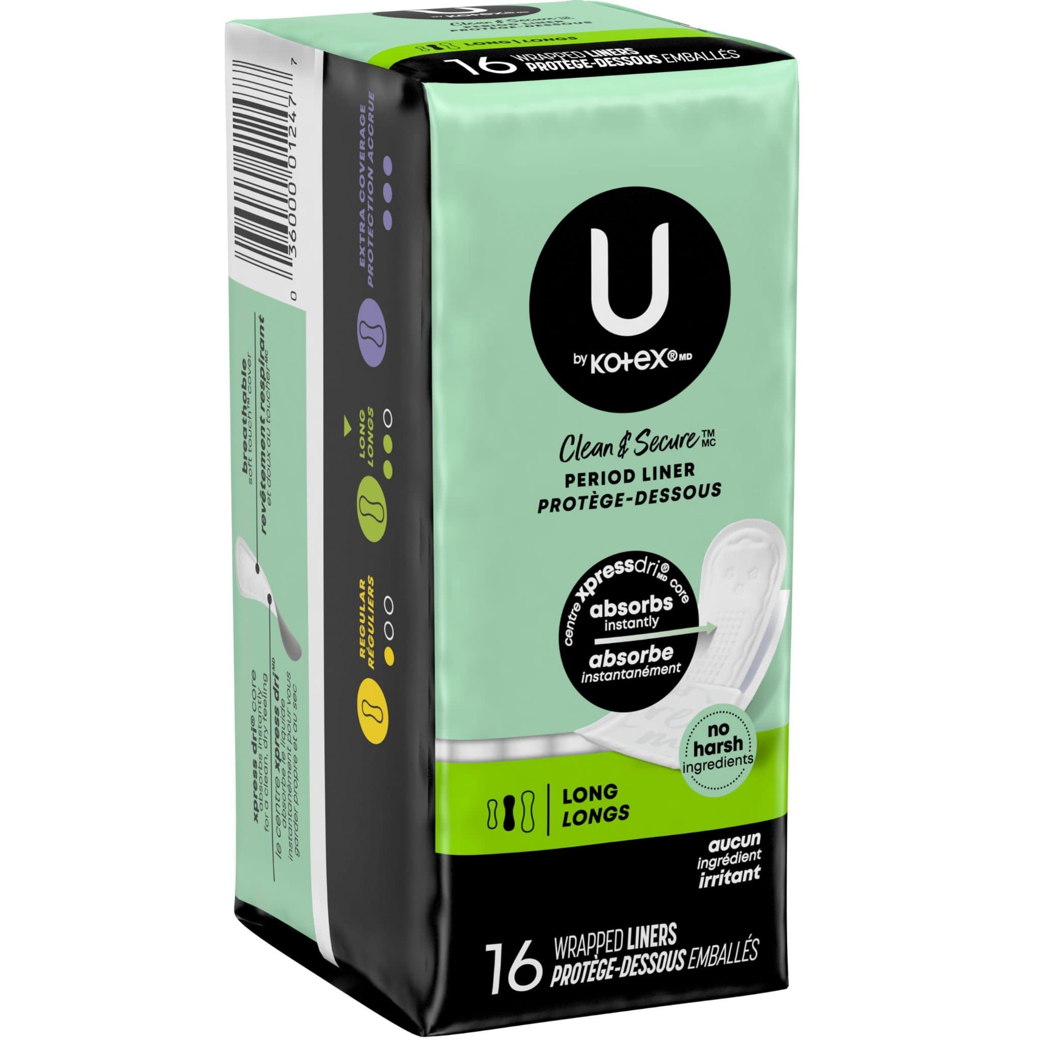 U By Kotex Clean & Secure Long Period Liner - Image 1