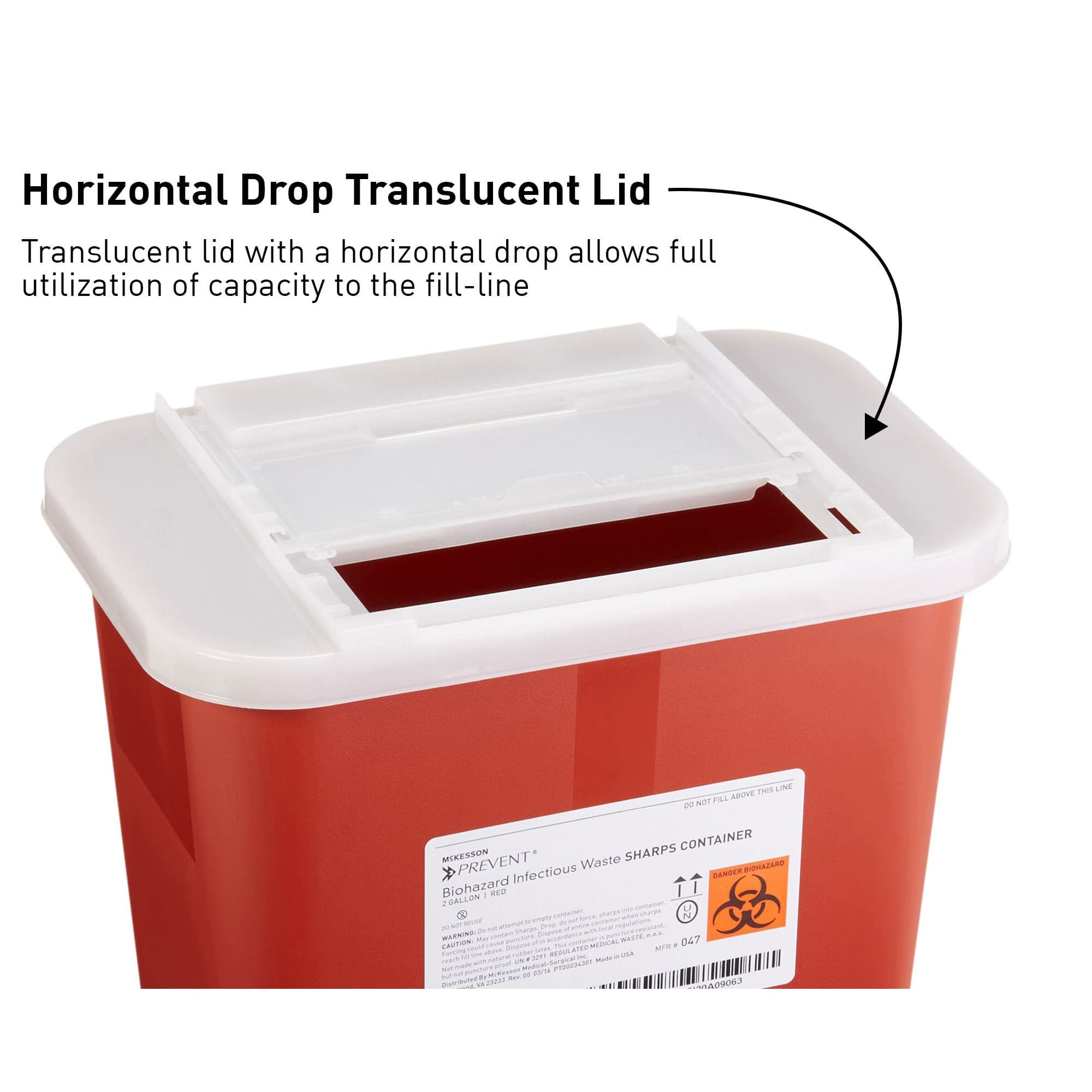 McKesson Prevent Sharps Container, 10-1/4 H x 7 W x 10-1/2 D Inch - Box of 20 - Image 3