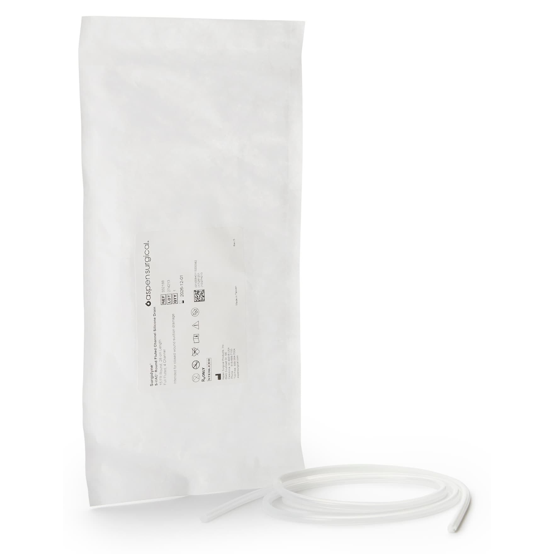 S-Vac Wound Drain Tube Without Attachment 4 Channel 15 Fr.