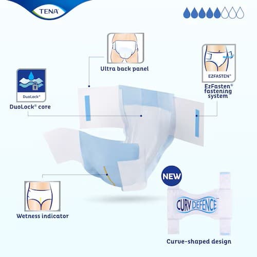 TENA Dry Comfort Incontinence Brief with CurvDefense - Image 3