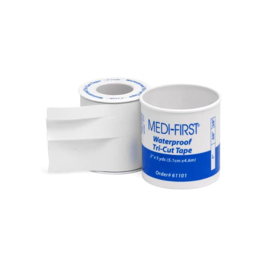 Medi-First Waterproof Adhesive Medical Tape, White, 3/8/5/8/1 Inch x 5 Yard - Image 1