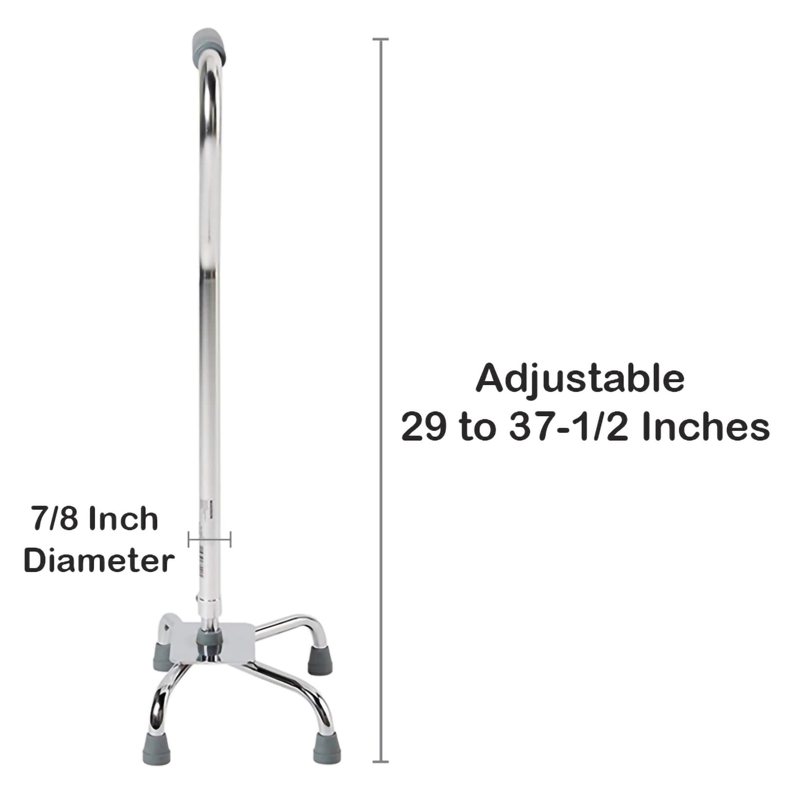 McKesson Steel Padded Handle Large Base Quad Cane - Image 4