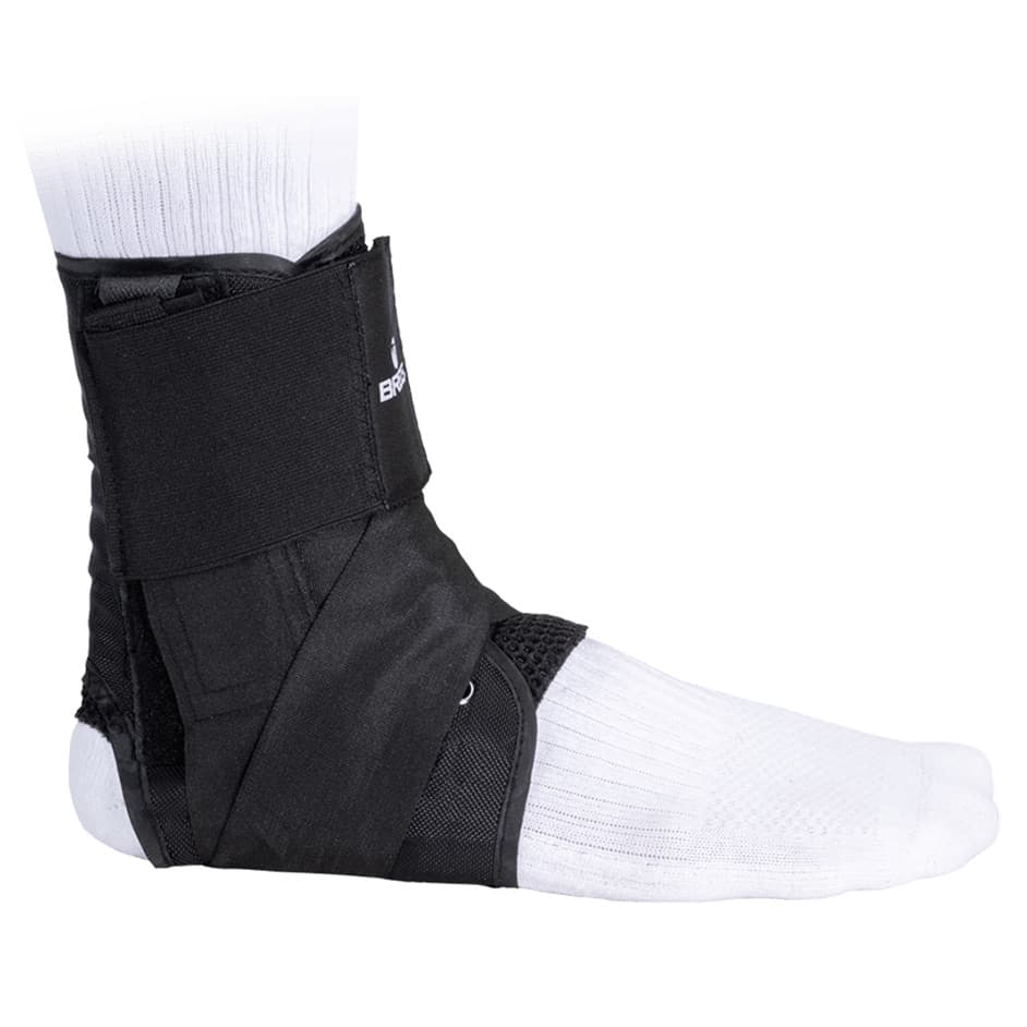Breg Lace Up Ankle Brace with Stays, Black