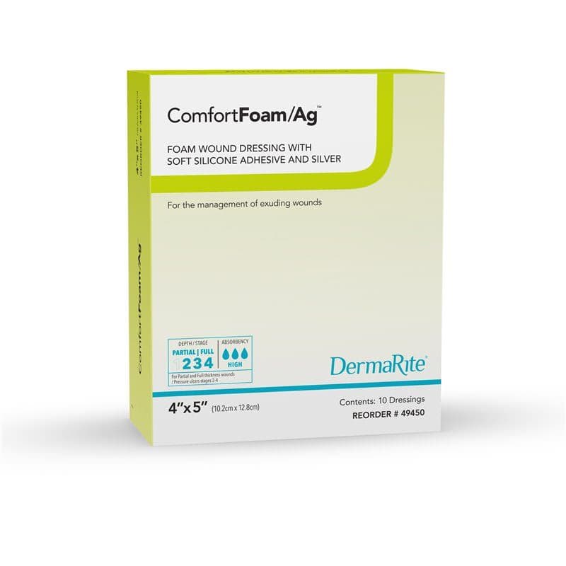 ComfortFoam Ag Foam Wound Dressing with Soft Silicone Adhesive and Silver