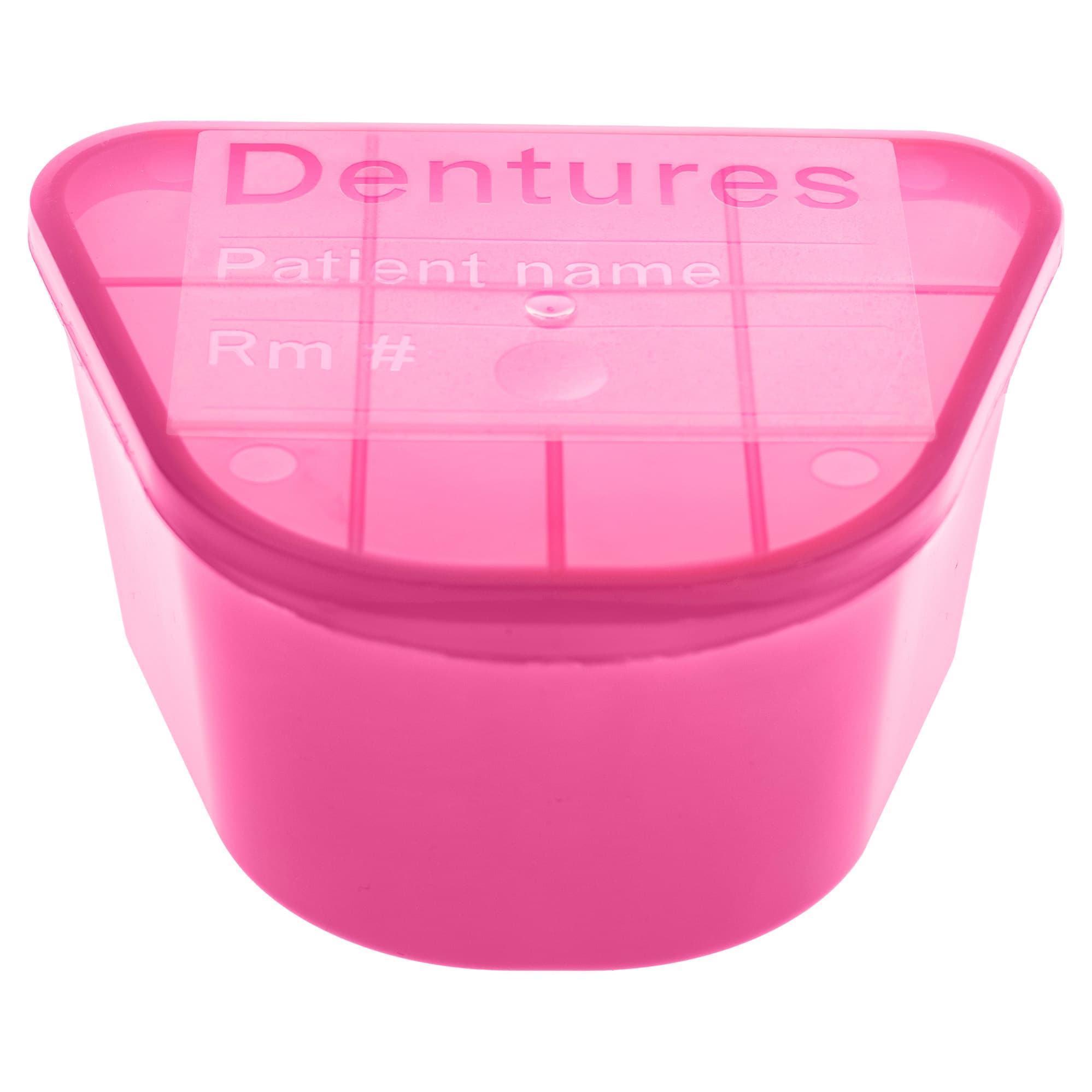 McKesson Denture Cup Pink Pink Lid Pink Lid Single Patient Use - Image 1
