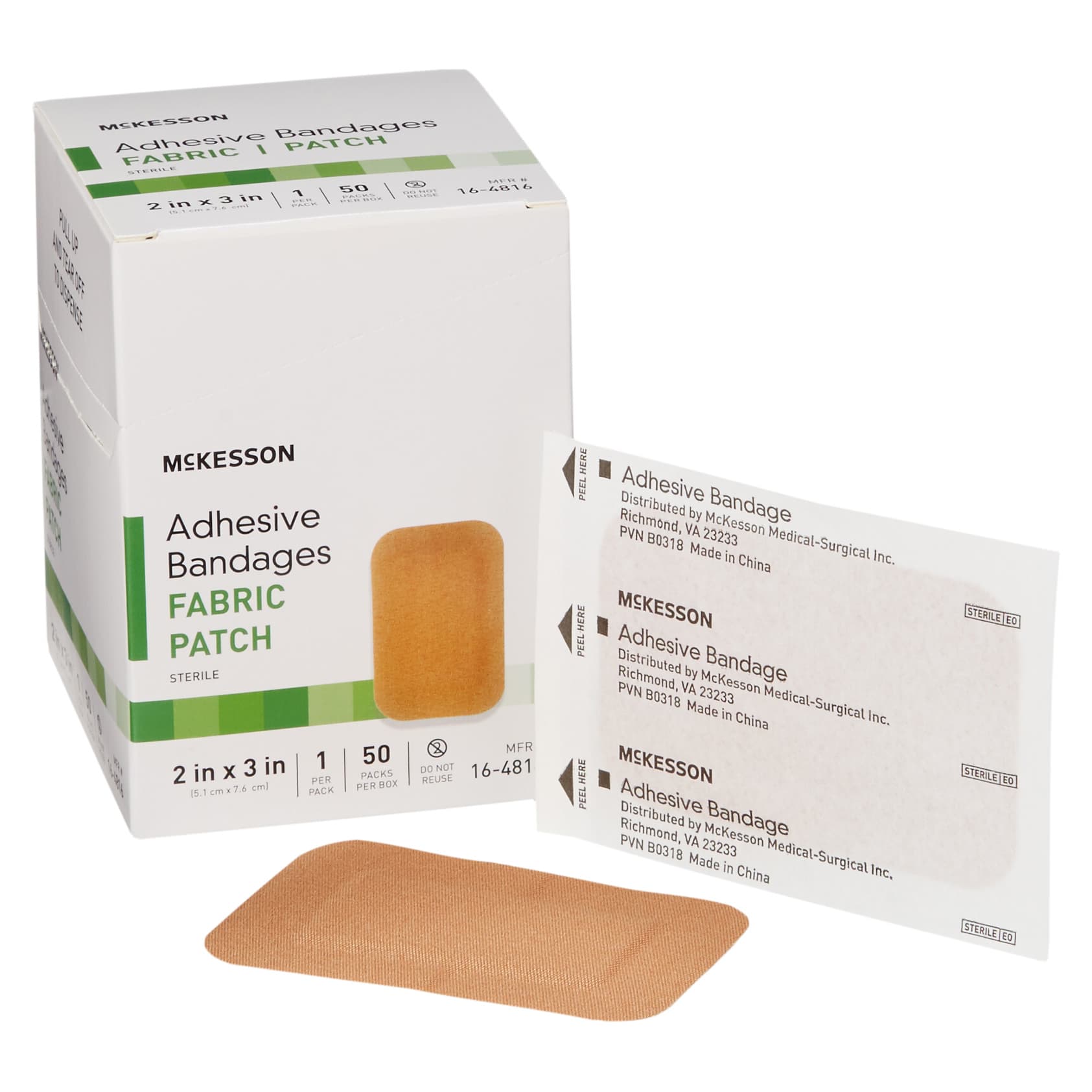 McKesson Fabric Adhesive Bandage, 2 x 3 Inch - Box of 50 - Image 1
