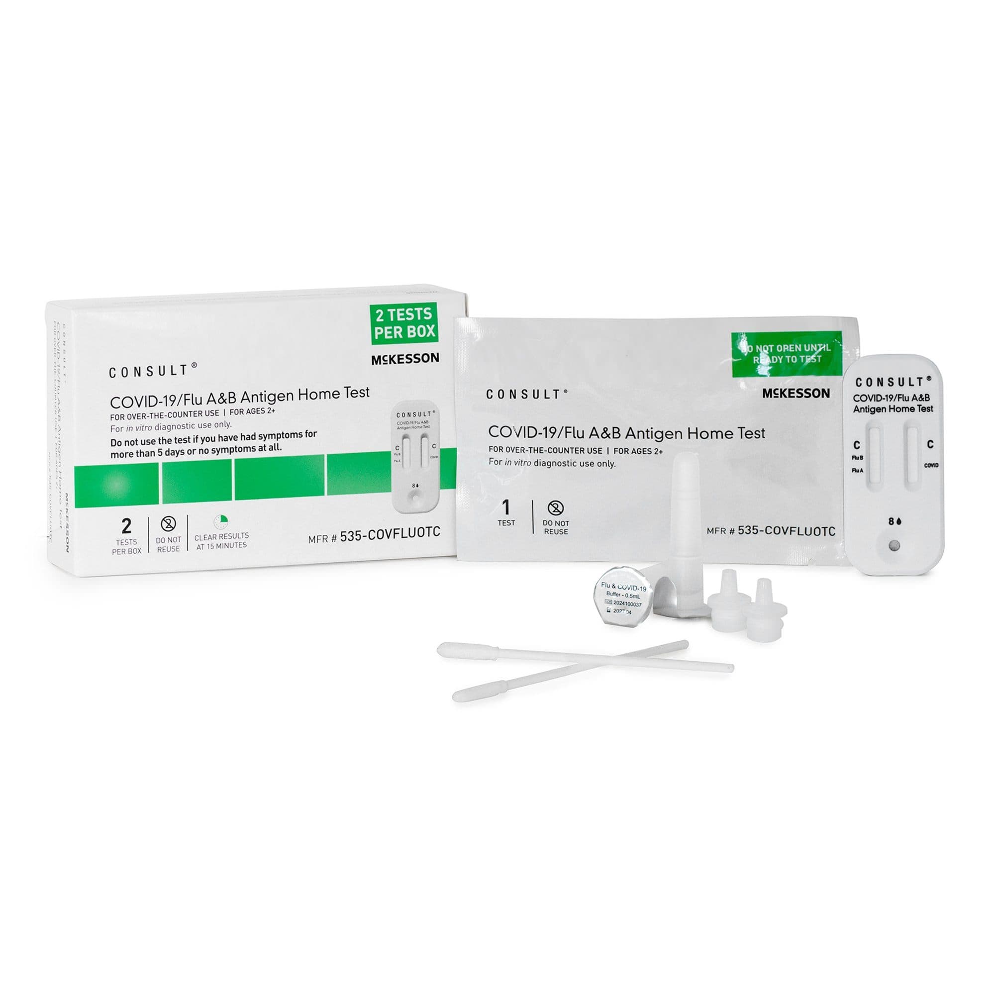 McKesson Consult COVID-19 and Flu A&B Antigen Home Test Kit - Case of 600 - Image 1