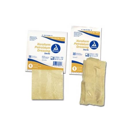 Xeroform Xeroform Petrolatum Impregnated Dressing Yellow, 4 x 4 Inch - Box of 25 - Image 1
