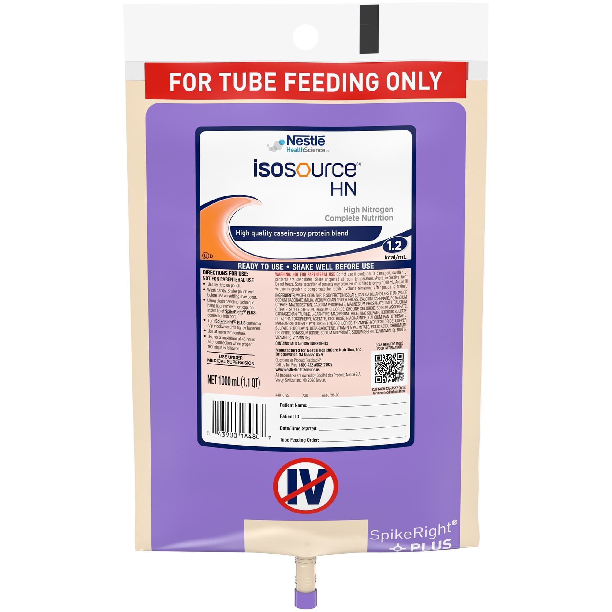 Isosource High Nitrogen 1.2 Kcal Tube Feeding Formula