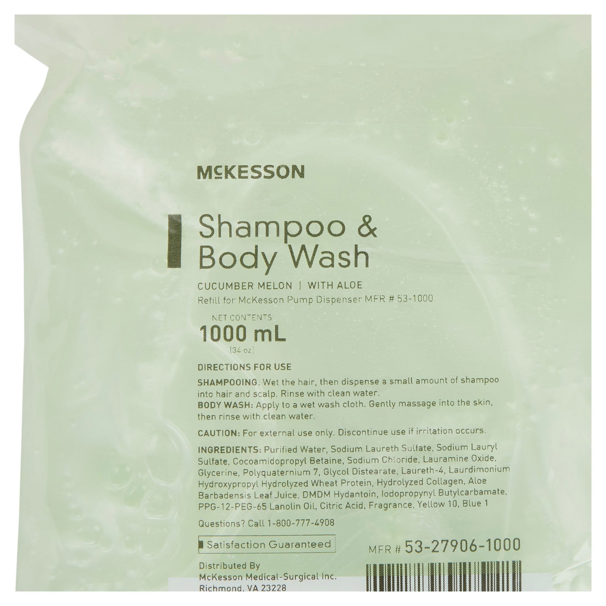 McKesson Shampoo and Body Wash with Aloe, Cucumber Melon Scent, 1000 ml - Image 2