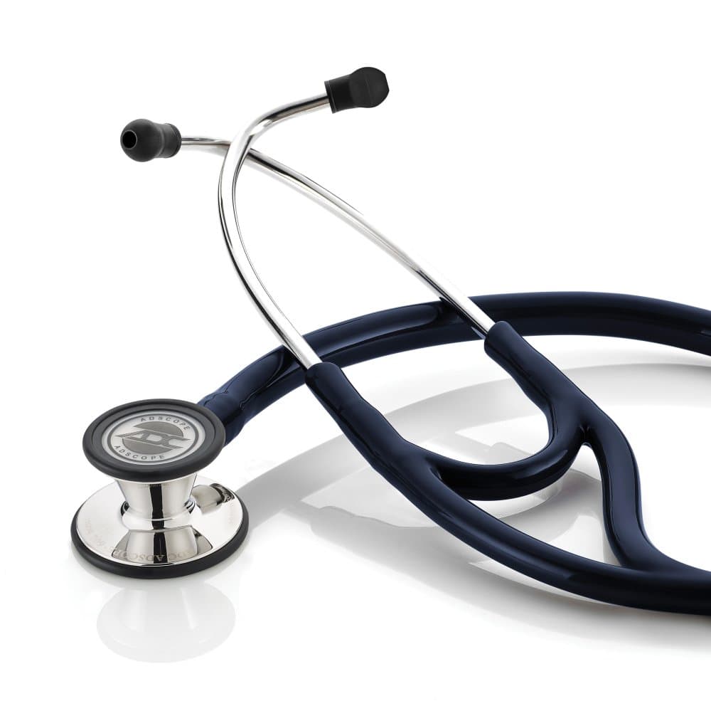 ADC Adscope 601 Convertible Cardiology Stethoscope, Mirror Finish Navy Tubing - Each - Image 1
