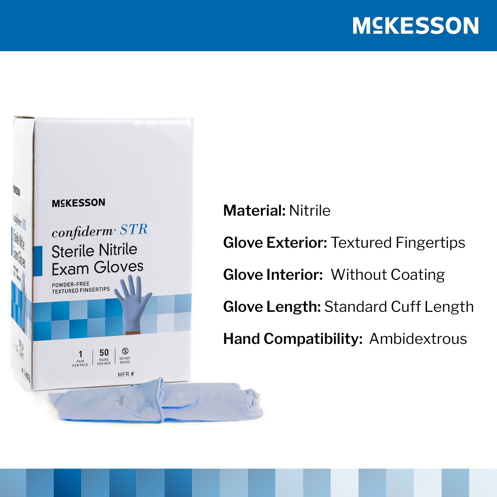 McKesson Confiderm STR Nitrile Powder Free Exam Gloves - Image 3