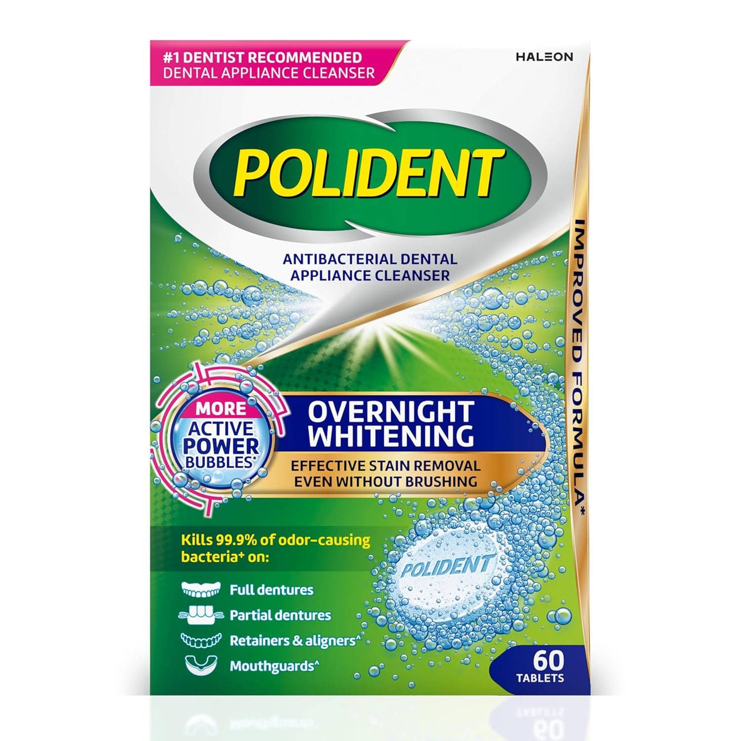 Polident Antibacterial Dental Appliance Cleanser Tablets