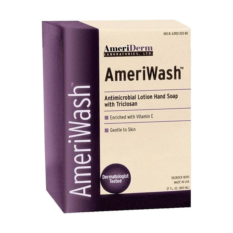 AmeriDerm AmeriWash Antimicrobial Lotion Hand Soap, 800 ml - Each
