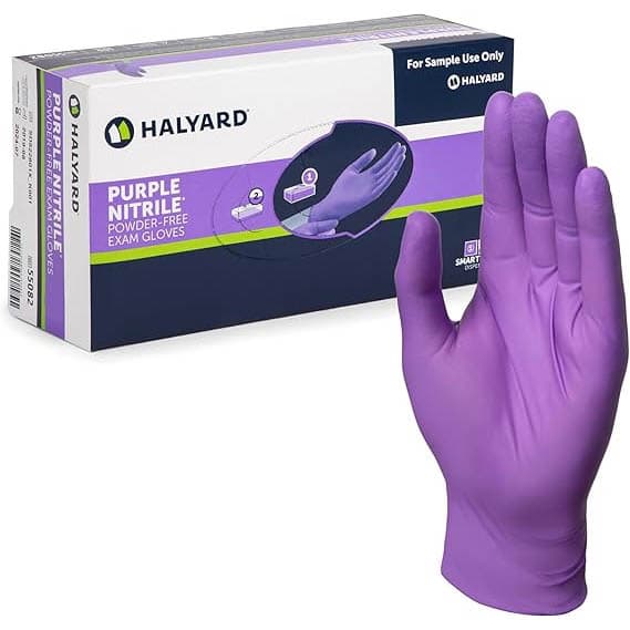 Halyard Purple Nitrile Sterile Exam Gloves, Single