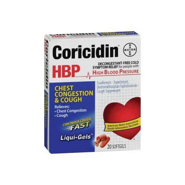 Coricidin Hbp Chest Congestion & Cough Cold And Cough Relief Softgel
