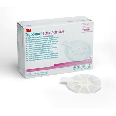 3M Tegaderm High Performance Adhesive Foam Dressing, 3" x 2-3/4" Mini Oval - Case of 40 - Image 1