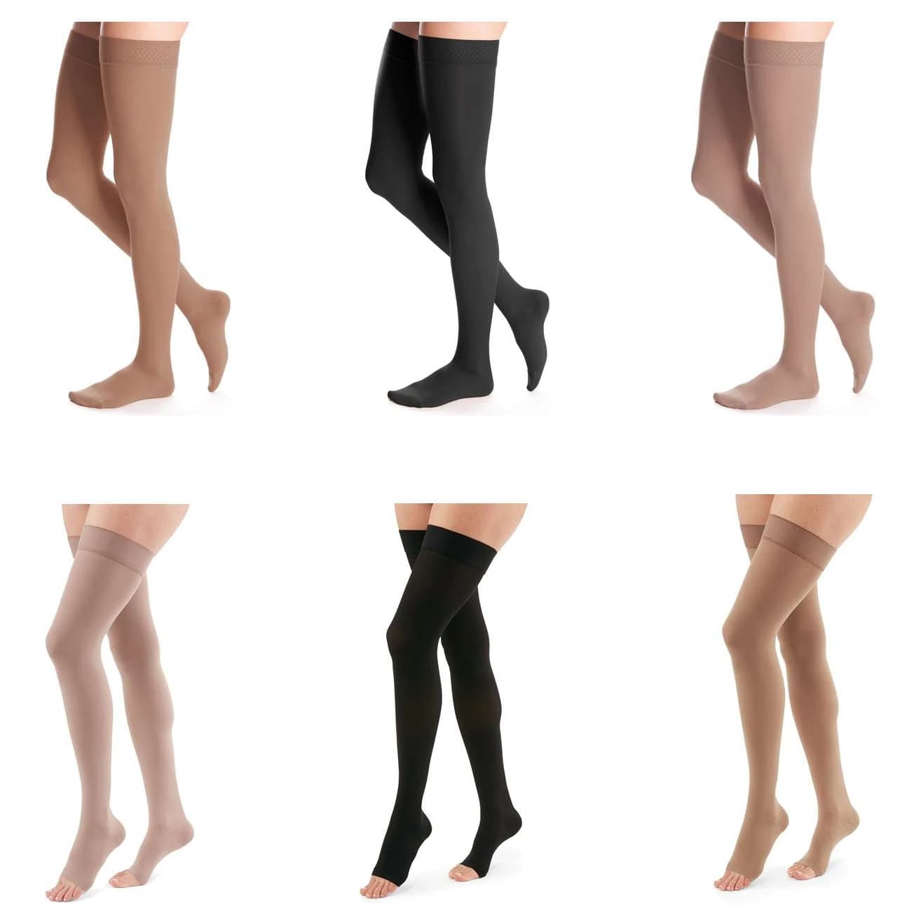 Duomed Advantage Thigh High 15-20mmHg Compression Stocking with Beaded Top Band