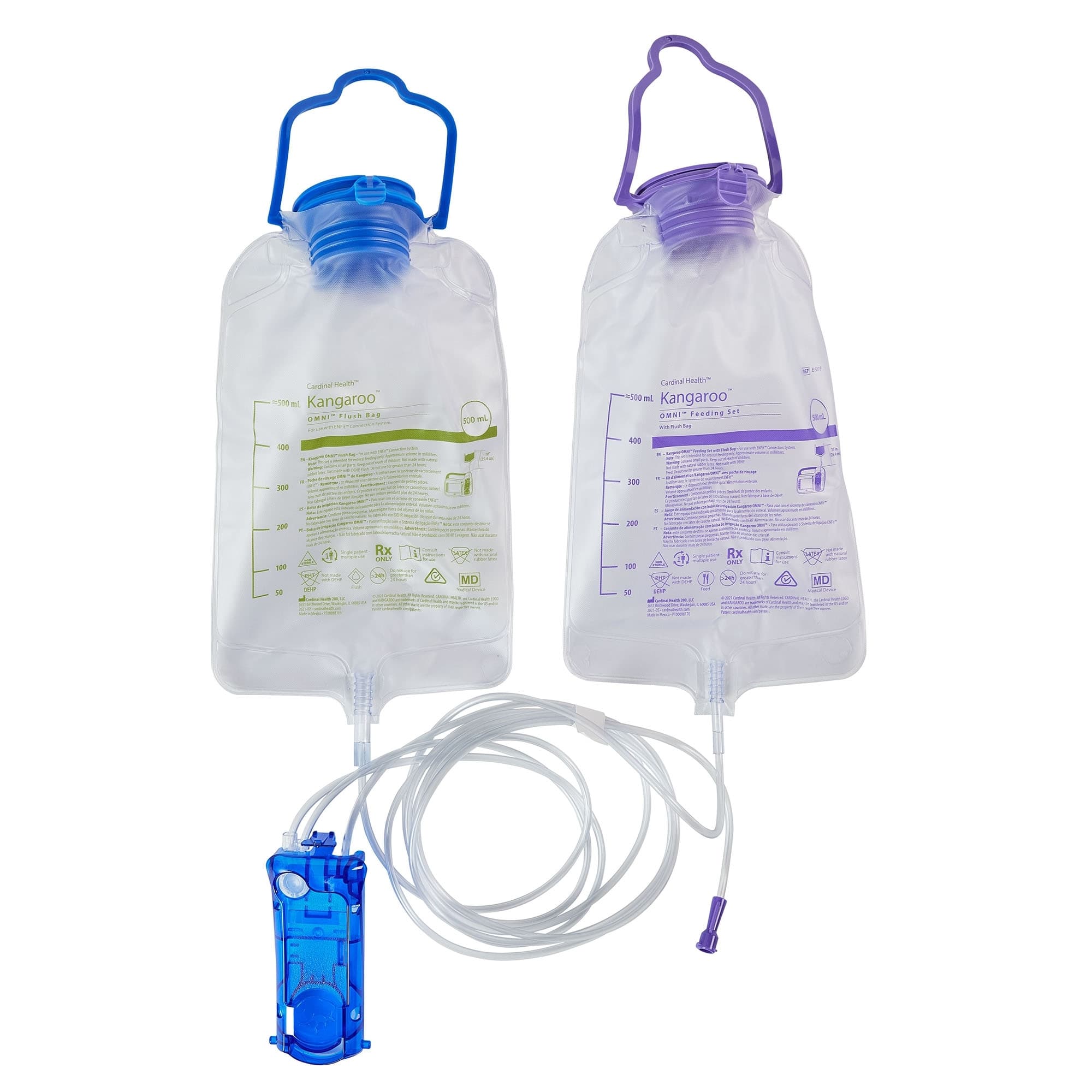 Kangaroo OMNI Feeding Set With Flush Bag, 500 mL, Non-Sterile - Each - Image 1