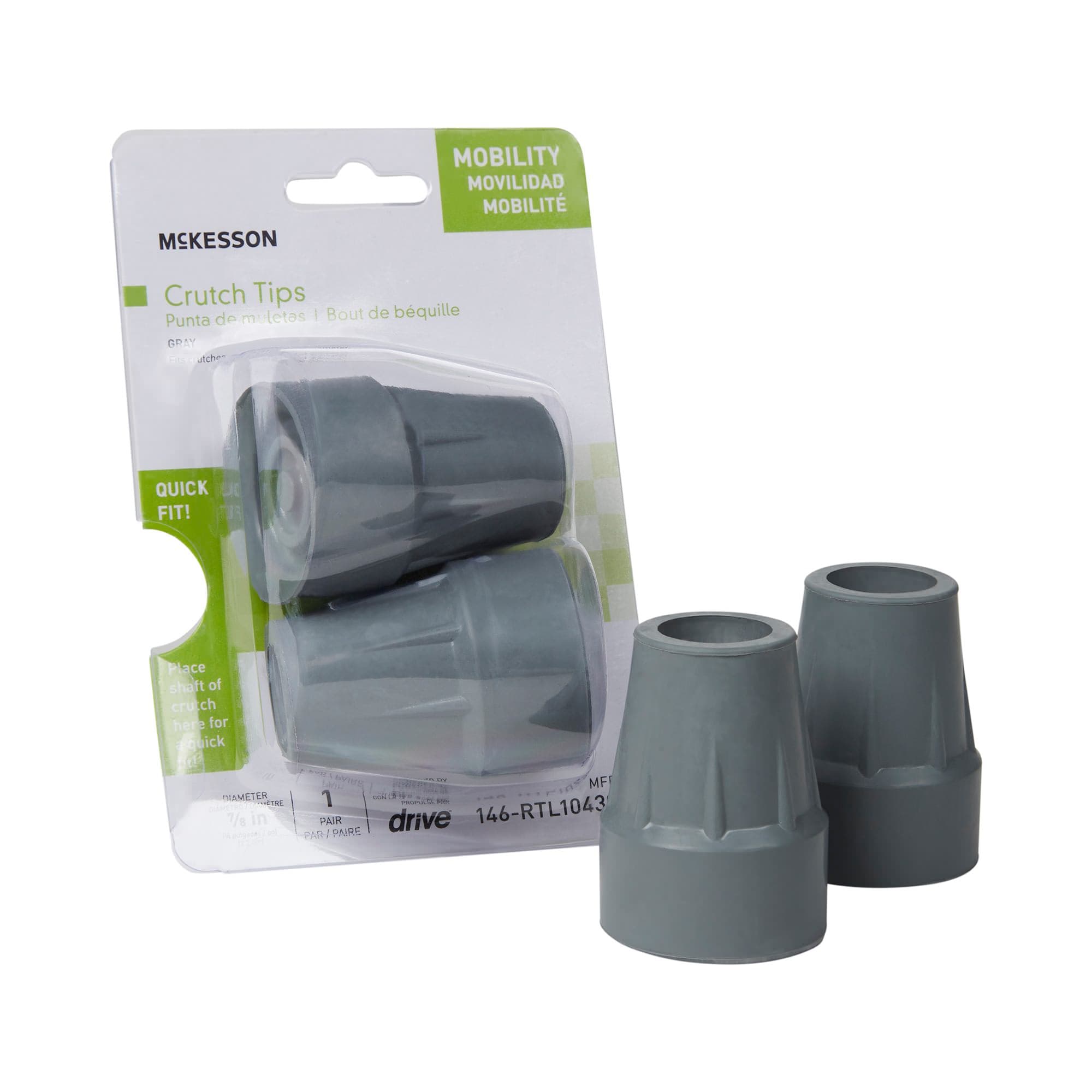 McKesson Gray Rubber Crutch Tip - Image 1