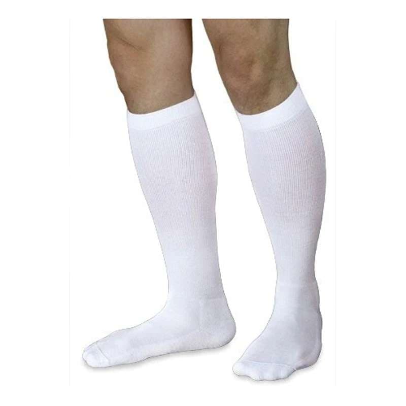 Sigvaris Diabetic Calf High Compression Socks White, 18-25mmHg - Image 1