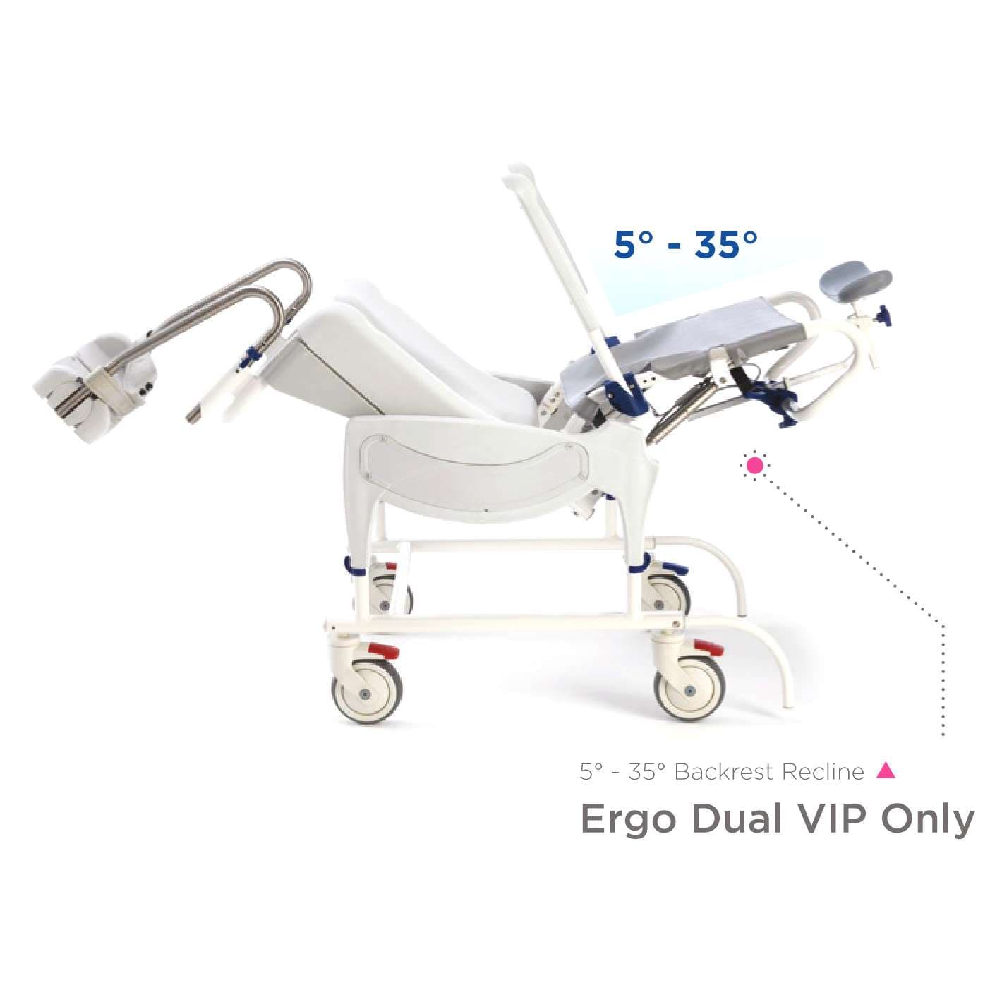 Aquatec Ocean Ergo Dual VIP Shower Commode Chair - Image 2